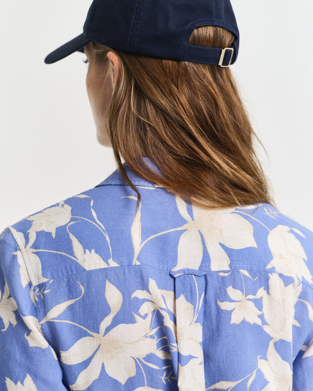 Linen Floral Print Shirt Dress