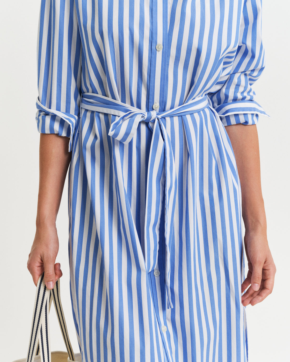 Striped Poplin Shirt Dress