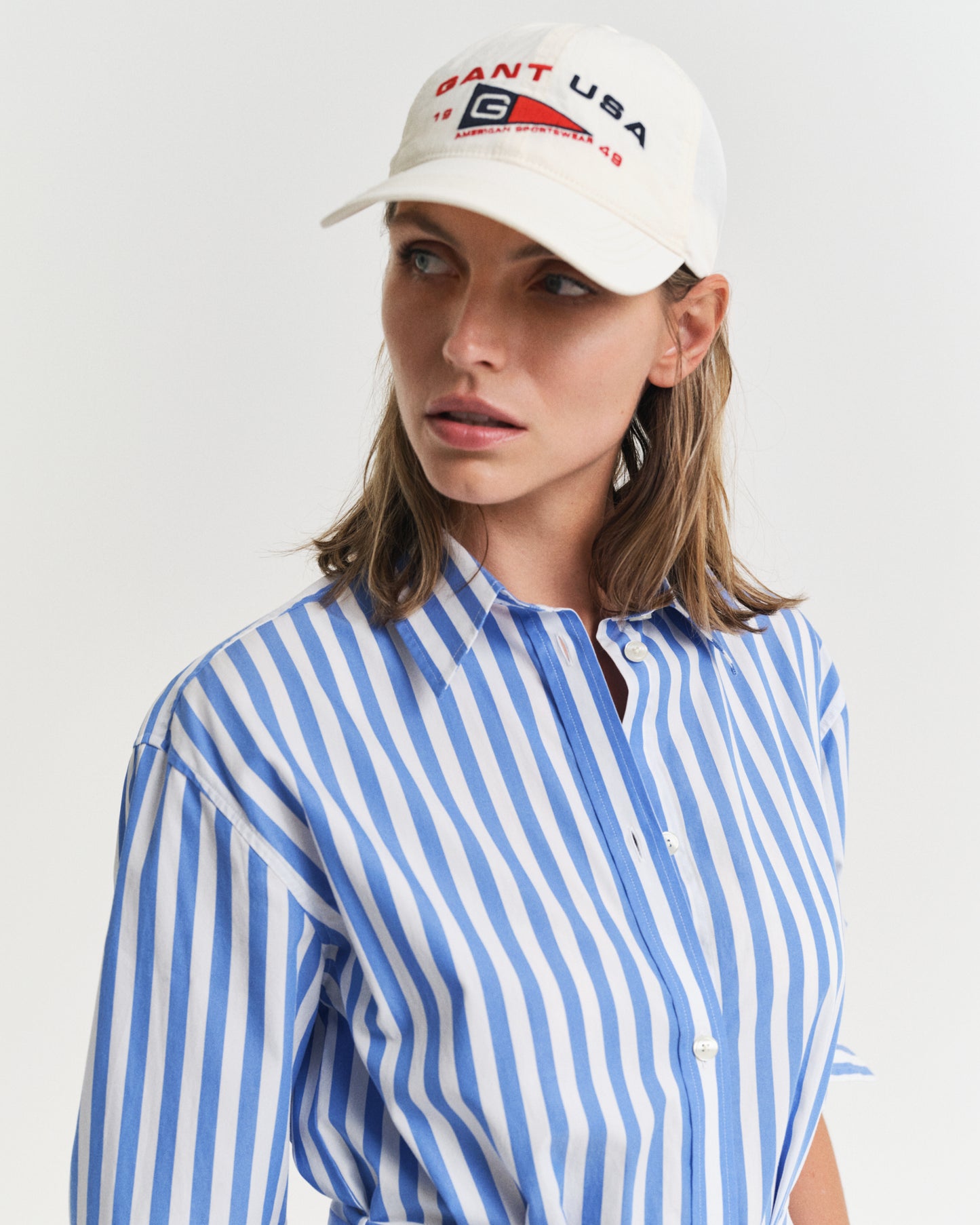Striped Poplin Shirt Dress