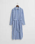 WHITE, REL STRIPED POPLIN SHIRT DRESS, FRONT-VIEW BY GANT AU.