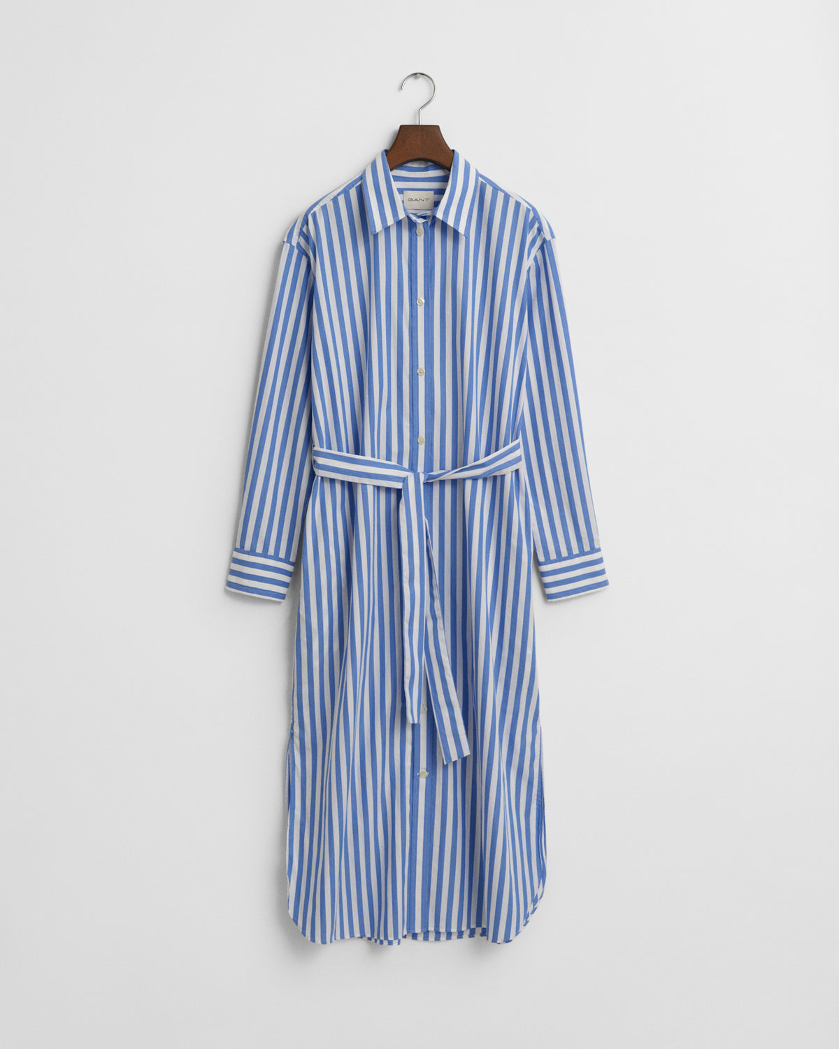 WHITE, REL STRIPED POPLIN SHIRT DRESS, FRONT-VIEW BY GANT AU.