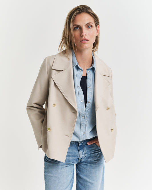 SOFT OAT, SPRING PEACOAT, FRONT-VIEW BY GANT AU.