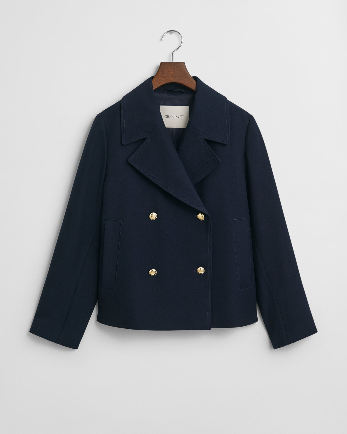 EVENING BLUE, SPRING PEACOAT, FLAT-LAY BY GANT AU.