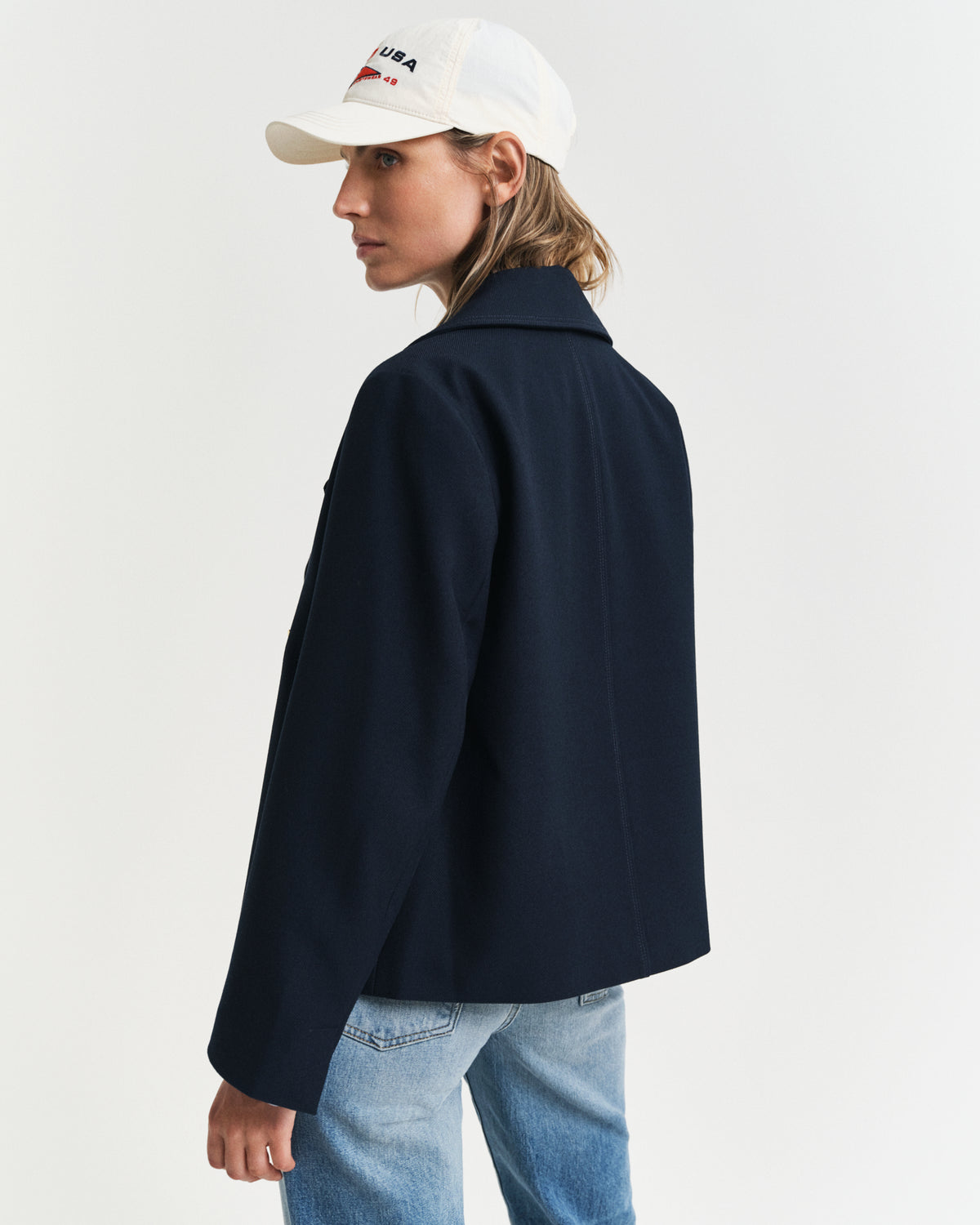 EVENING BLUE, SPRING PEACOAT, BACK-VIEW BY GANT AU.