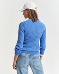 PERFECT BLUE, STRETCH COTTON CABLE C-NECK, BACK-VIEW BY GANT AU.