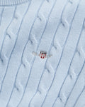 FRESH BLUE, STRETCH COTTON CABLE SS C-NECK, CLOSE-UP BY GANT AU.