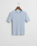 FRESH BLUE, STRETCH COTTON CABLE SS C-NECK BY GANT AU.