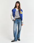 EGGSHELL, STRIPED COTTON C-NECK BY GANT AU.