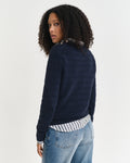 EVENING BLUE, TEXTURED COTTON C-NECK, BACK-VIEW BY GANT AU.