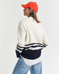 CREAM, GANT VARSITY V-NECK CARDIGAN, BACK-VIEW BY GANT AU.
