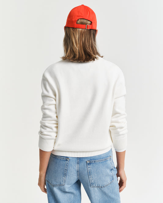 EGGSHELL, GRAPHIC COTTON C-NECK, BACK-VIEW BY GANT AU.