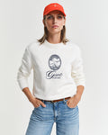 EGGSHELL, GRAPHIC COTTON C-NECK, FRONT-VIEW BY GANT AU.