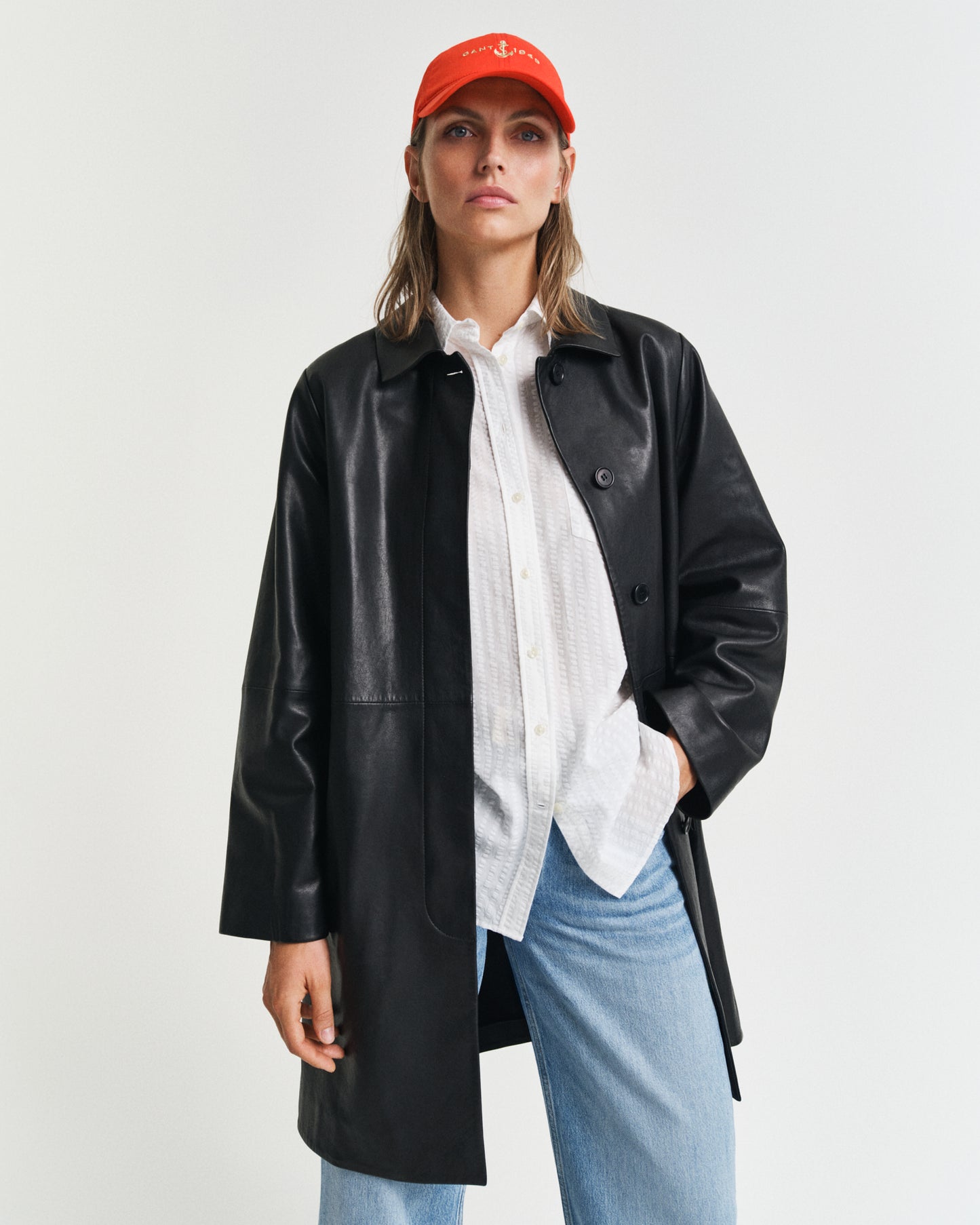 ORANGE RED, ANCHOR SATIN CAP, BACK-VIEW BY GANT AU.