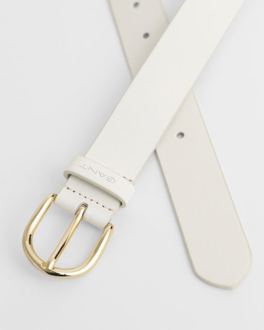 CREAM, LEATHER BELT, CLOSE-UP BY GANT AU.