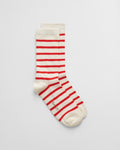 ORANGE RED, BRETON STRIPED RIB SOCKS BY GANT AU.