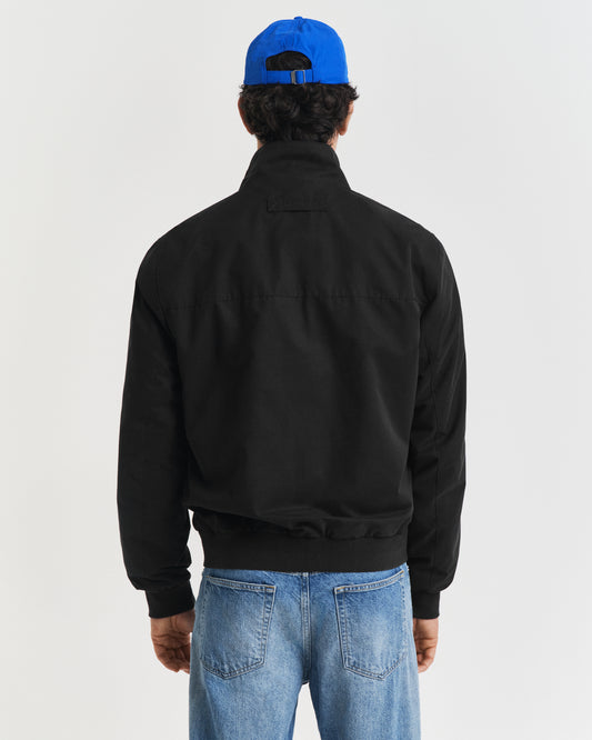 BLACK, LIGHTWEIGHT HAMPSHIRE JACKET, BACK-VIEW BY GANT AU.