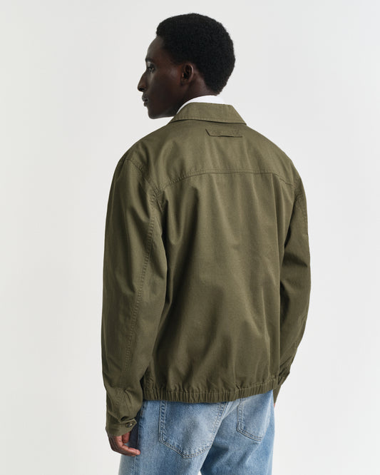 JUNIPER GREEN, COTTON WINDCHEATER JACKET, BACK-VIEW BY GANT AU.