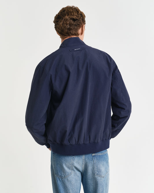 CLASSIC BLUE, REVERSIBLE HARRINGTON JACKET, BACK-VIEW BY GANT AU.