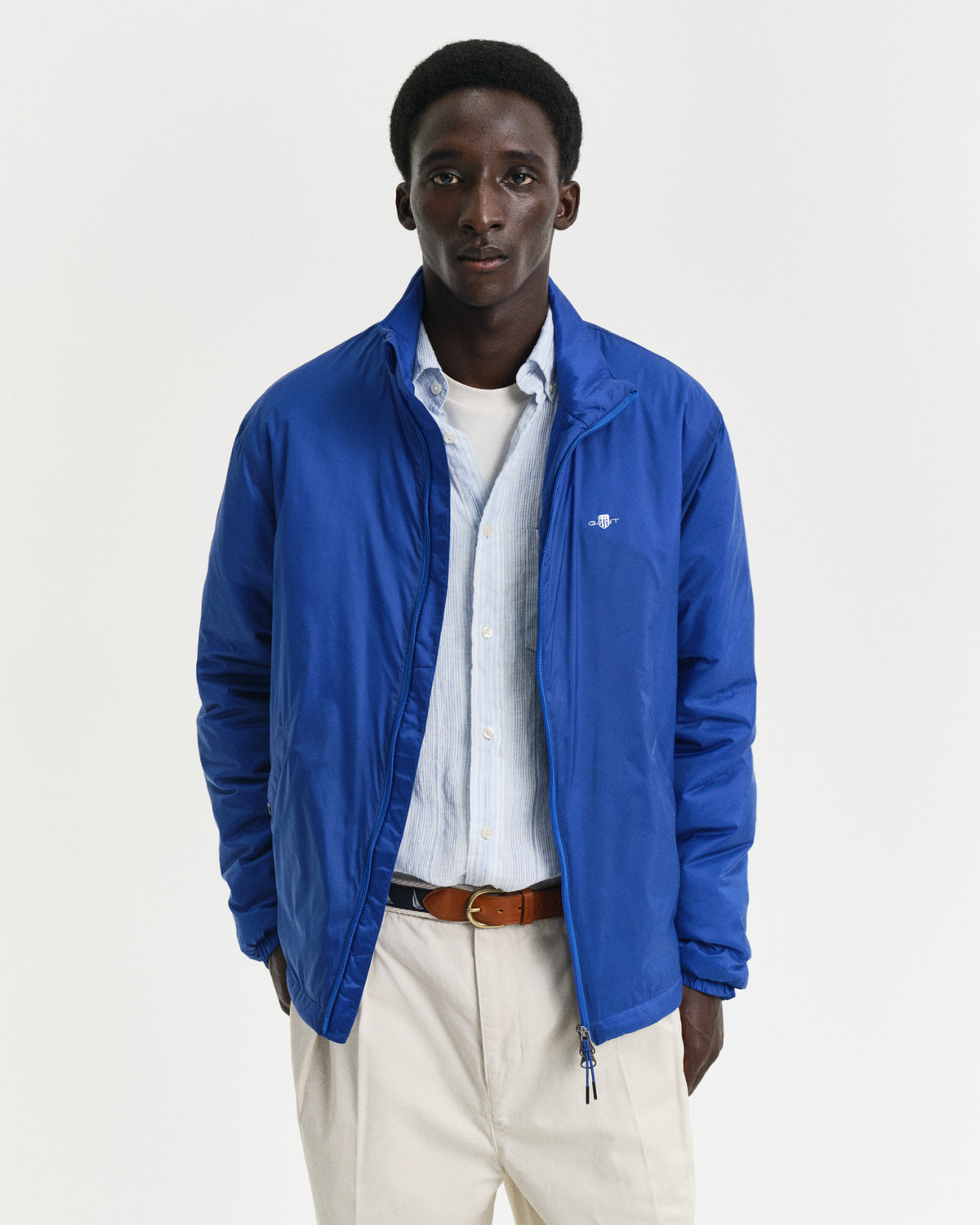 LAPIS BLUE, LIGHT INSULATED JACKET, FRONT-VIEW BY GANT AU.