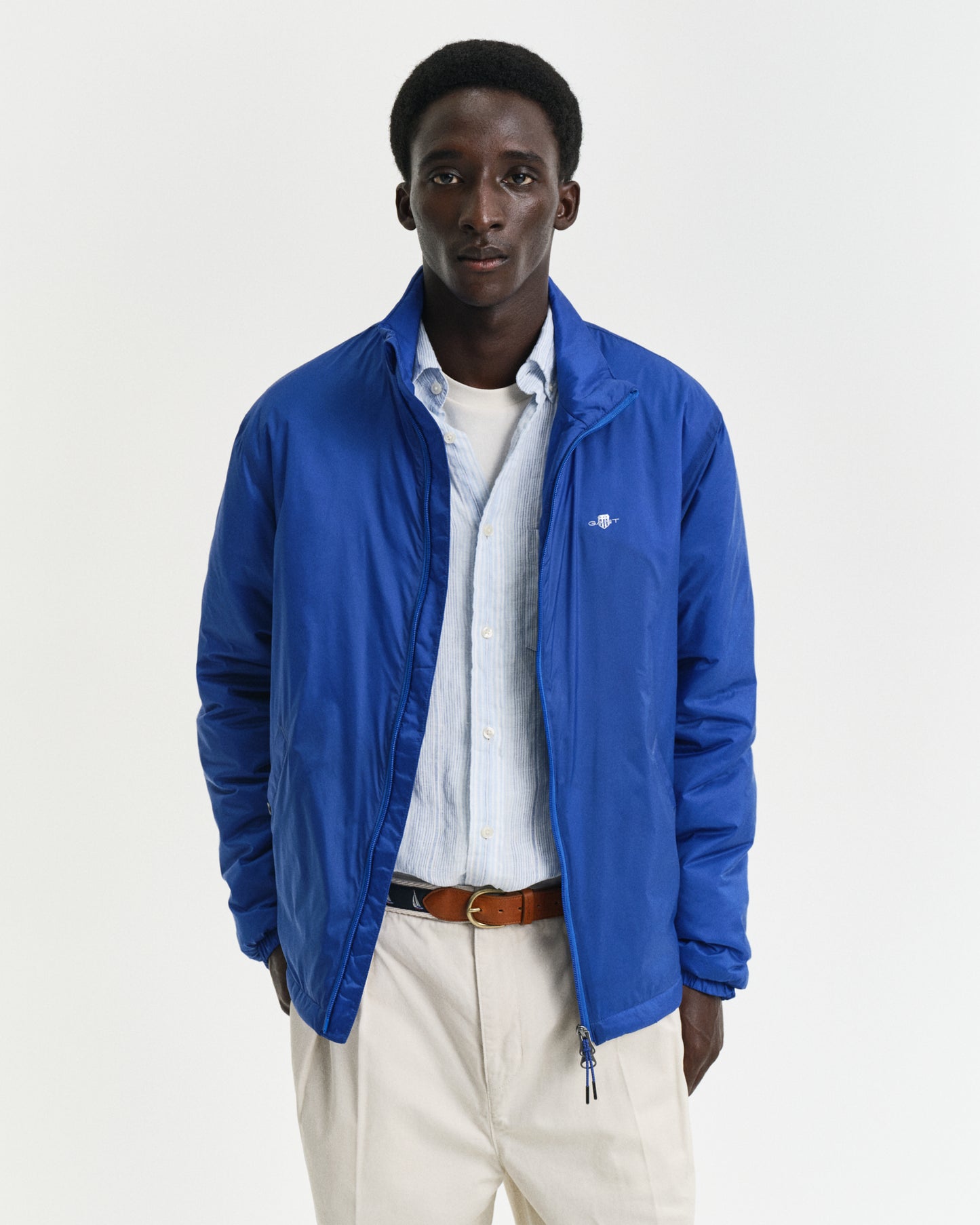 LAPIS BLUE, LIGHT INSULATED JACKET, FRONT-VIEW BY GANT AU.