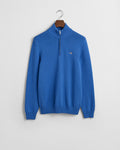 RICH BLUE, CASUAL COTTON HALF ZIP, FLAT-LAY BY GANT AU.