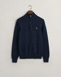 EVENING BLUE, CASUAL COTTON HALF ZIP BY GANT AU.