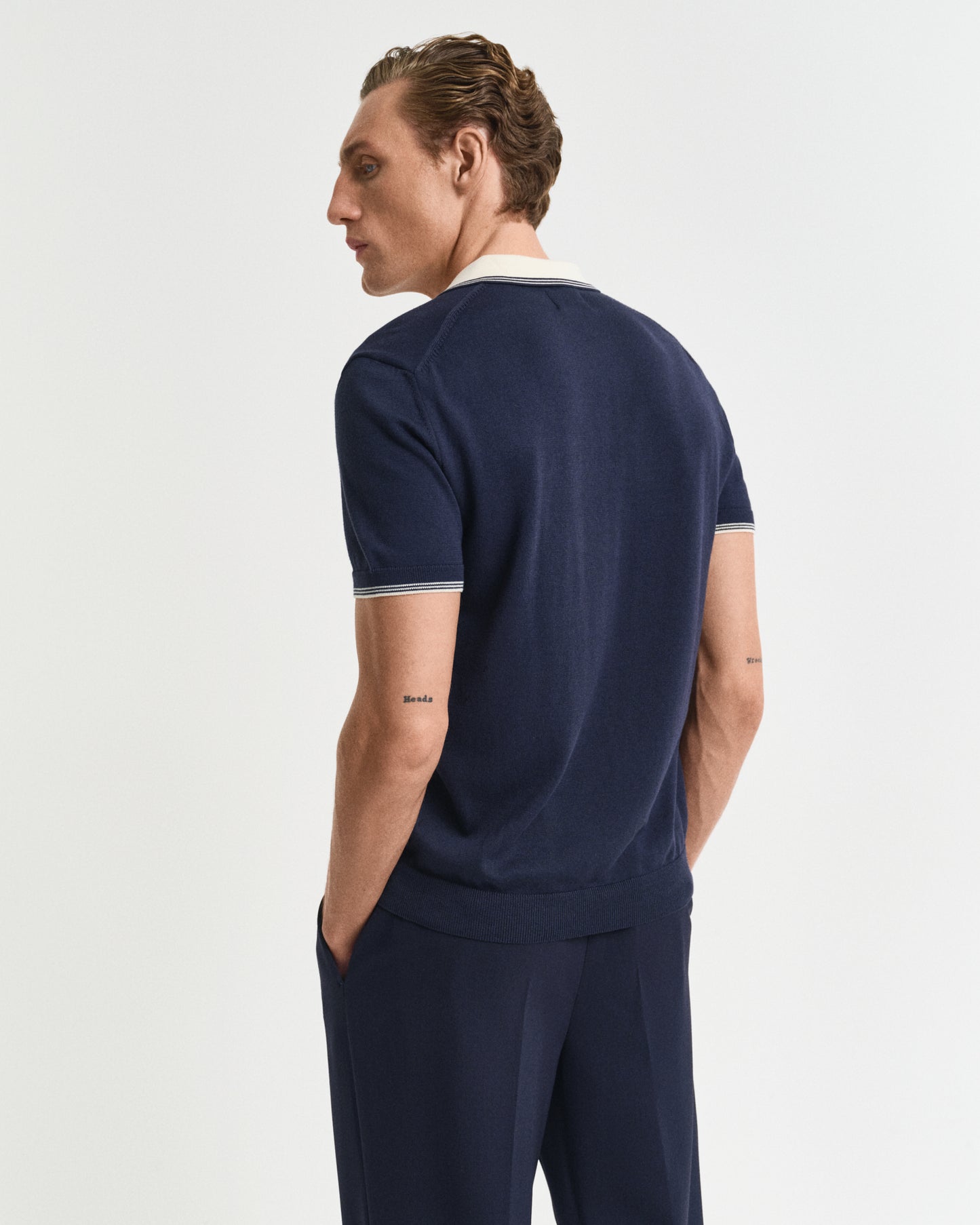 EVENING BLUE, MODAL BLEND SS POLO, BACK-VIEW BY GANT AU.
