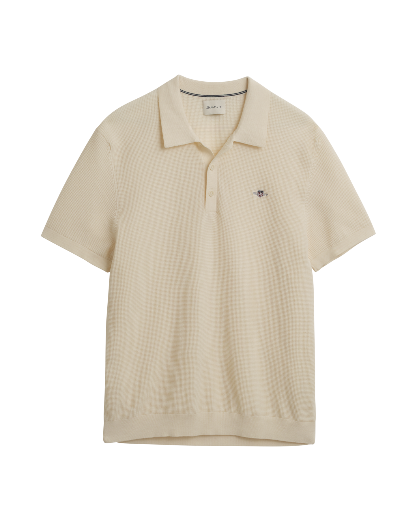 Micro Textured Cotton Polo Shirt