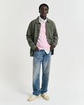 LIGHT PINK MELANGE, CLASSIC COTTON V-NECK BY GANT AU.