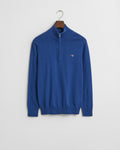 RICH BLUE, CLASSIC COTTON HALF ZIP, FLAT-LAY BY GANT AU.