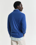 RICH BLUE, CLASSIC COTTON HALF ZIP, BACK-VIEW BY GANT AU.