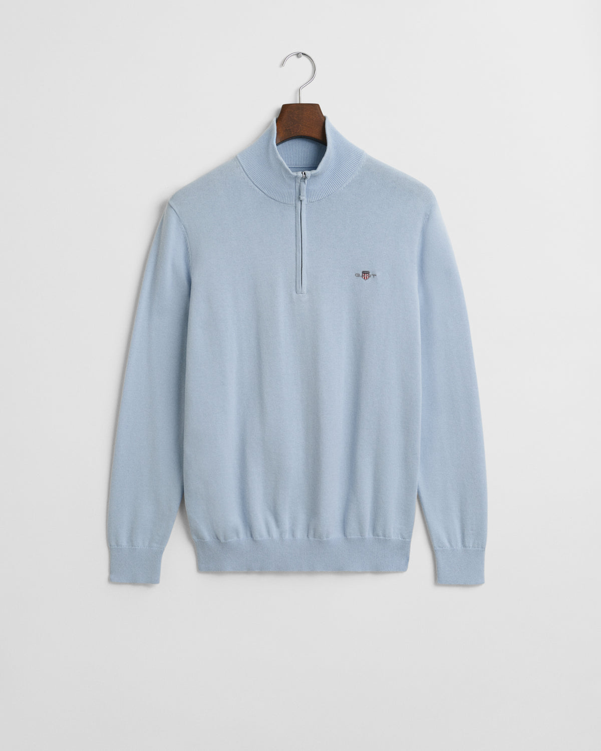 FRESH BLUE, CLASSIC COTTON HALF ZIP, FLAT-LAY BY GANT AU.