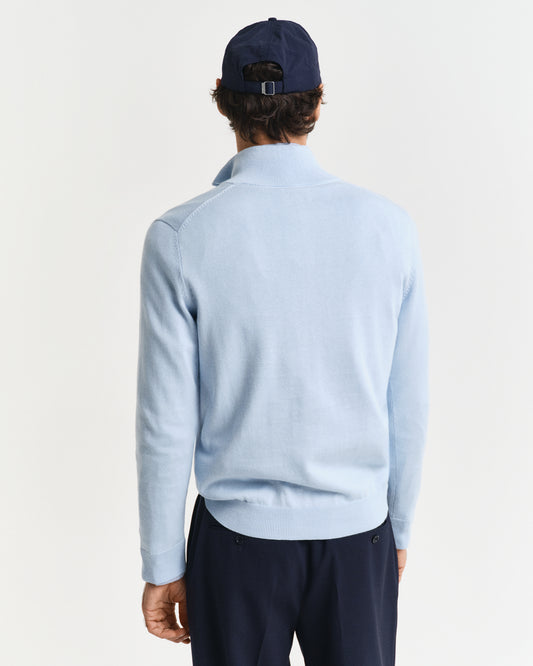 FRESH BLUE, CLASSIC COTTON HALF ZIP, BACK-VIEW BY GANT AU.