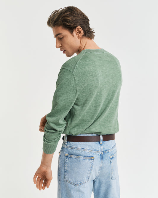 KALAMATA GREEN, SUNFADED C-NECK, BACK-VIEW BY GANT AU.