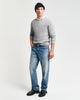GREY MELANGE, COTTON CABLE C-NECK BY GANT AU.