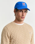 KHAKI MELANGE, COTTON CABLE C-NECK, CLOSE-UP BY GANT AU.