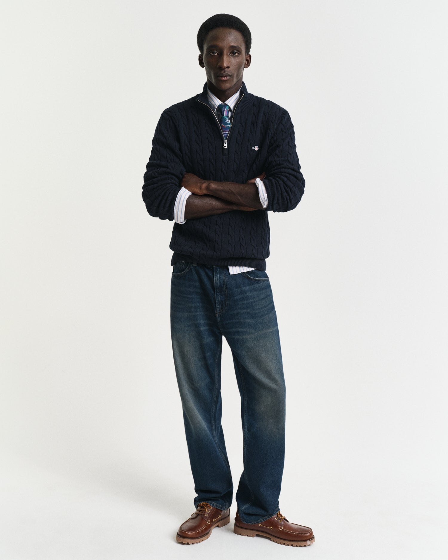 Cotton Cable Knit Half-Zip Sweater – GANT