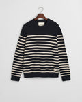 EVENING BLUE, STRIPED COTTON C-NECK, FLAT-LAY BY GANT AU.