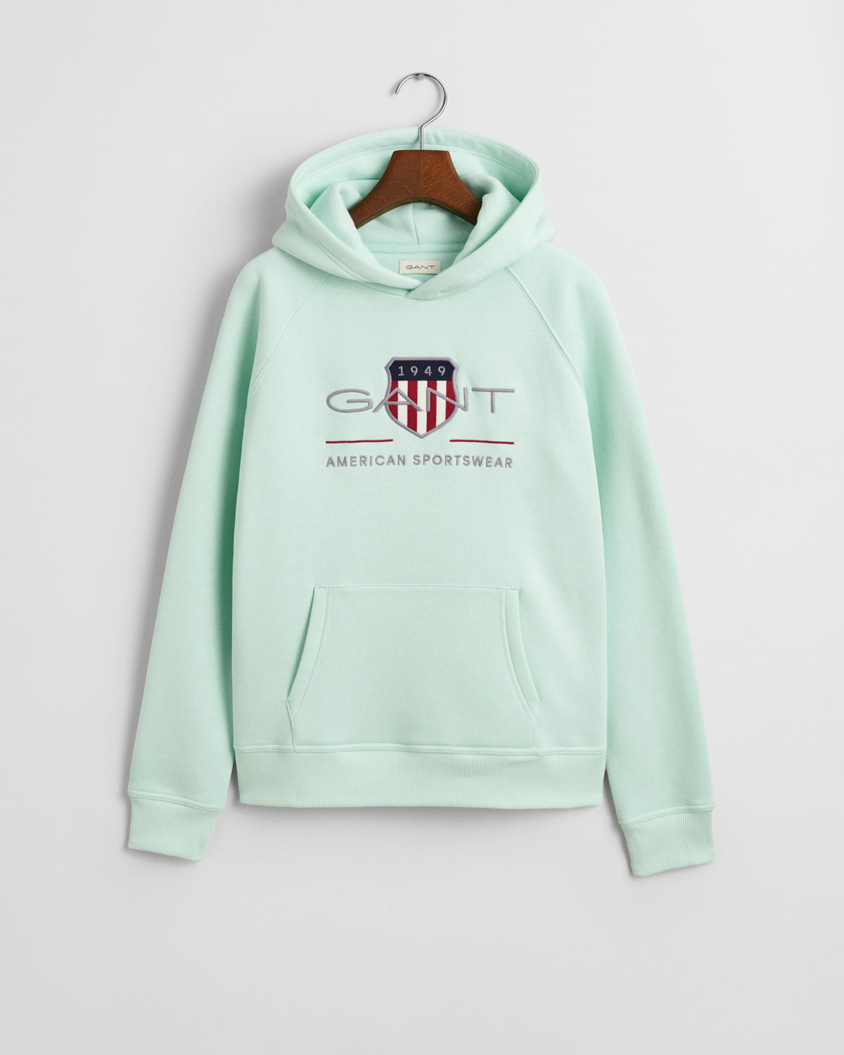 FADED MINT, ARCHIVE SHIELD HOODIE BY GANT AU.