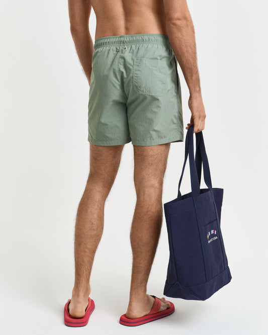 KALAMATA GREEN, SWIM SHORTS, BACK-VIEW BY GANT AU.