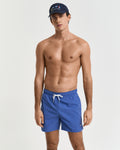 MODEL WEARING SWIM SHORTS