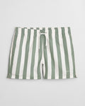 KALAMATA GREEN, BLOCK STRIPE SWIM SHORTS, FRONT-VIEW BY GANT AU.
