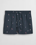 EVENING BLUE, BOAT EMBROIDERY SWIM SHORTS, FRONT-VIEW BY GANT AU.