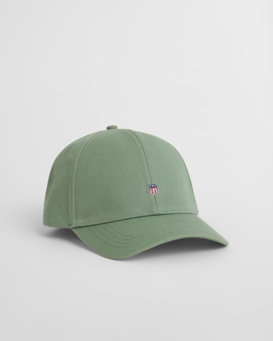 KALAMATA GREEN, HIGH SHIELD COTTON TWILL CAP BY GANT AU.