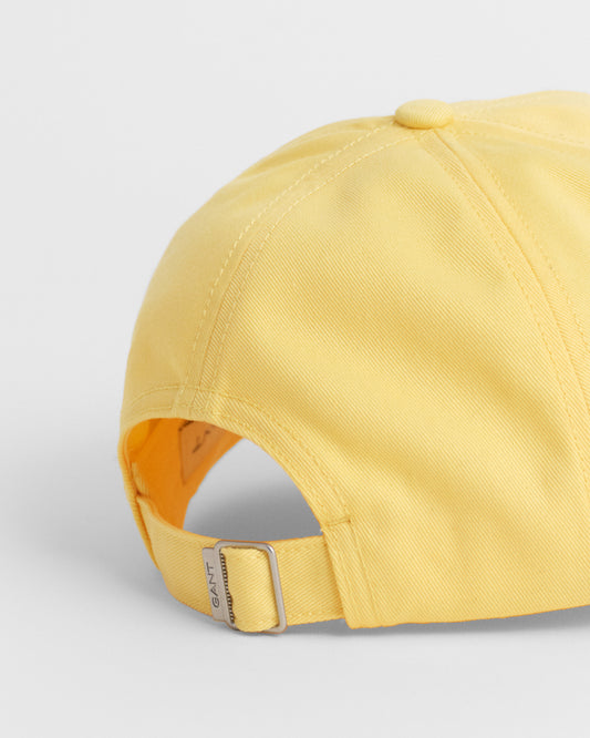 BANANA YELLOW, SHIELD COTTON TWILL CAP, CLOSE-UP BY GANT AU.