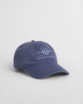 DUSTY NAVY, TONAL ARCHIVE SHIELD CAP, FRONT-VIEW BY GANT AU.