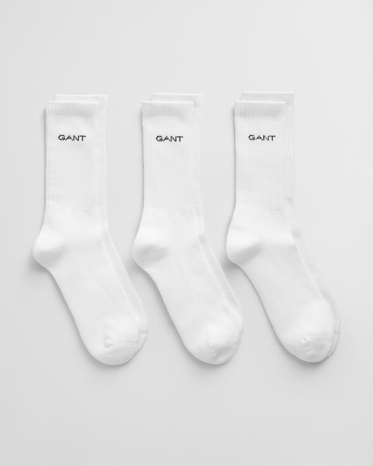 WHITE, SPORT SOCKS 3-PACK BY GANT AU.