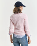 SALMON, STRETCH COTTON CABLE C-NECK, BACK-VIEW BY GANT AU.