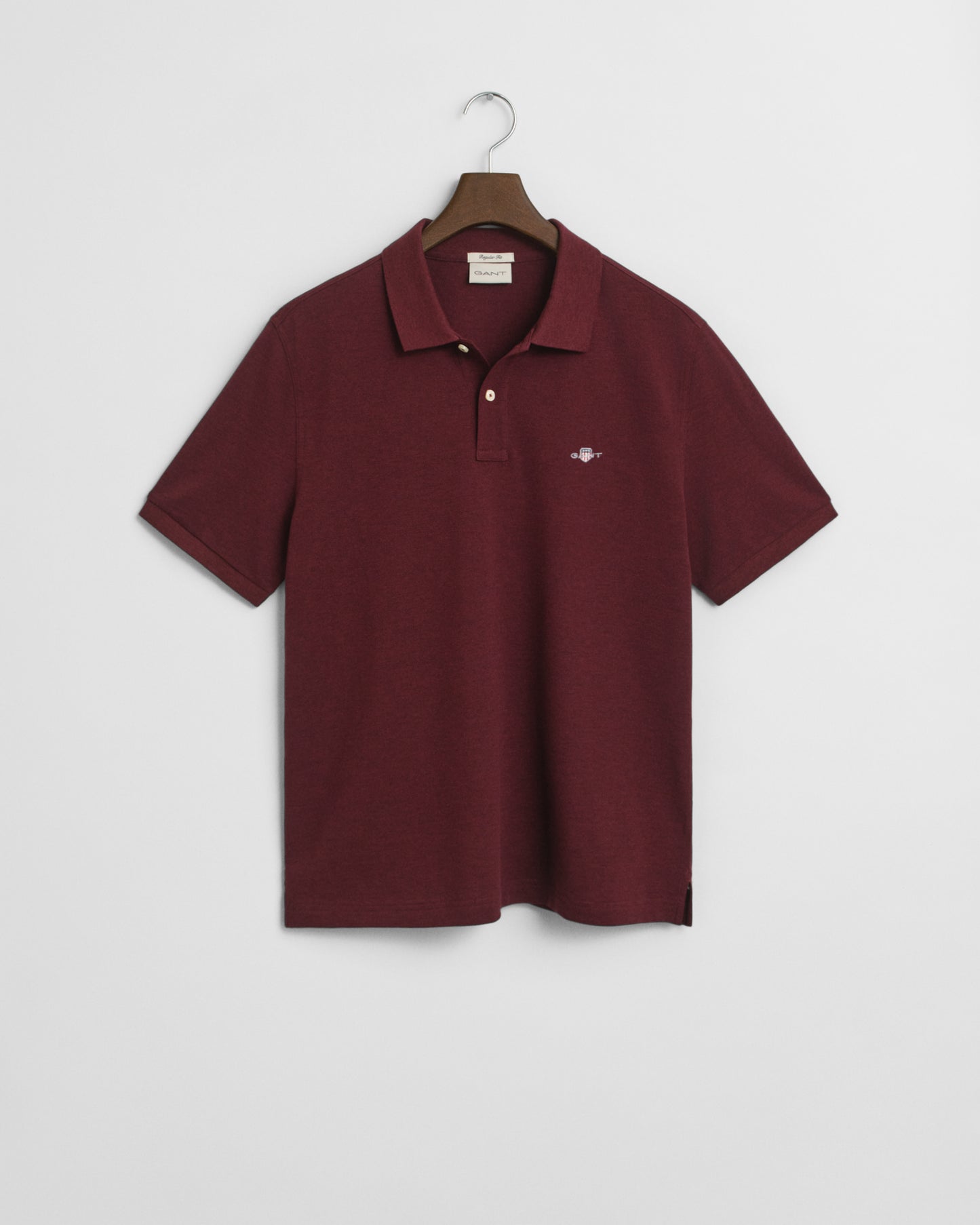 BORDEAUX MELANGE, REG SHIELD SS PIQUE POLO BY GANT AU.