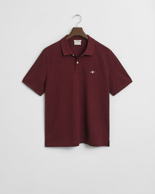 BORDEAUX MELANGE, REG SHIELD SS PIQUE POLO BY GANT AU.
